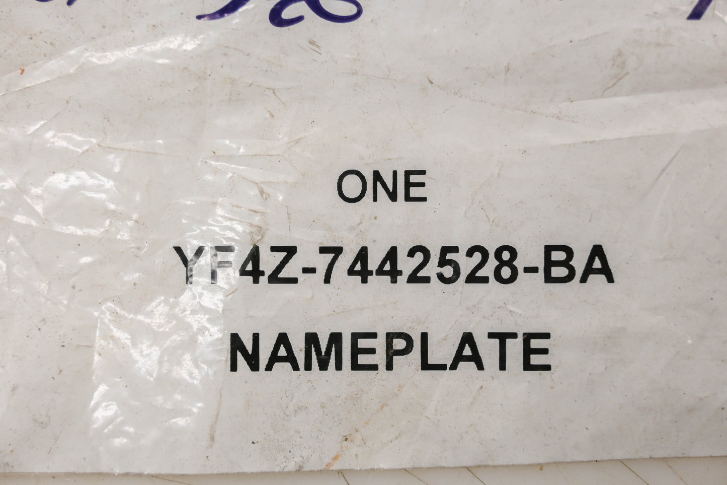 New OEM Ford YF4Z-7442528-BA Self-Adhesive Sable GS Nameplate NOS