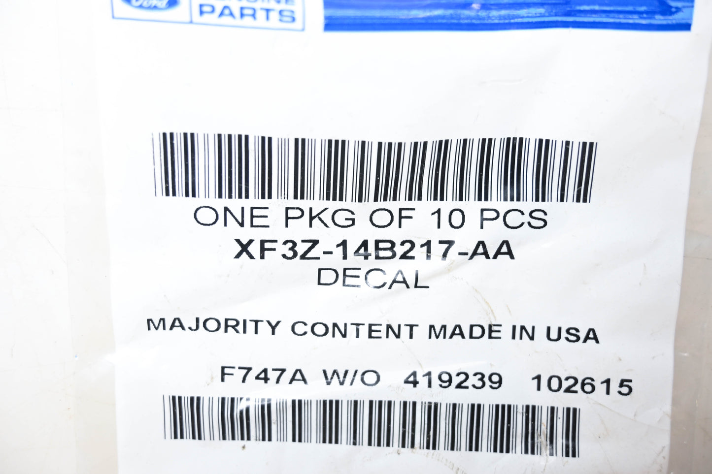 New OEM Ford XF3Z-14B217-AA Decals Qty 9 NOS
