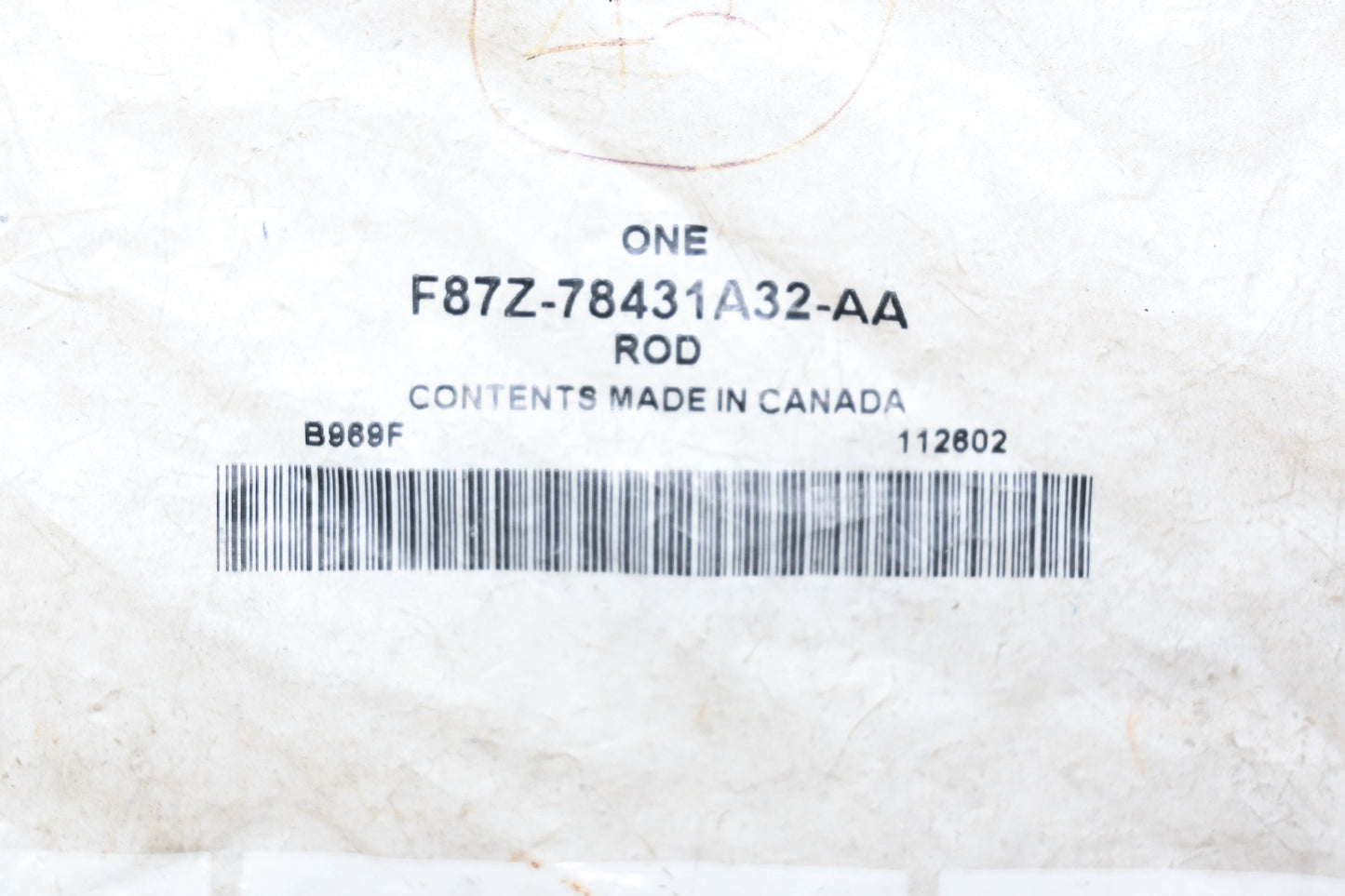 New OEM Ford F87Z-78431A32-AA Control Rod NOS