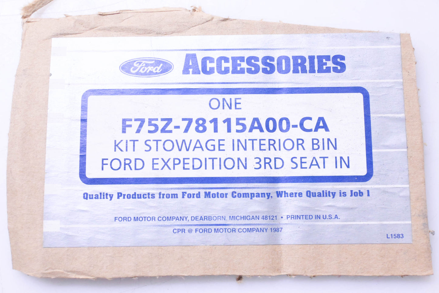 New OEM Ford F75Z-78115A00-CA Interior Bin Stowage Kit NOS