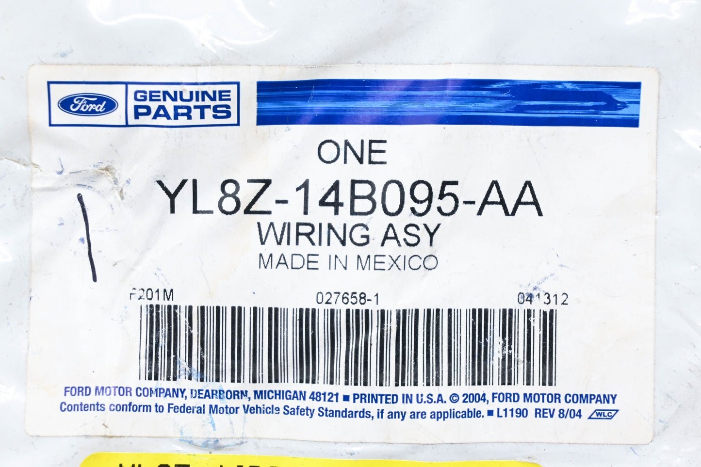 New OEM Ford YL8Z-14B095-AA Dashboard Wire Harness Jumper NOS