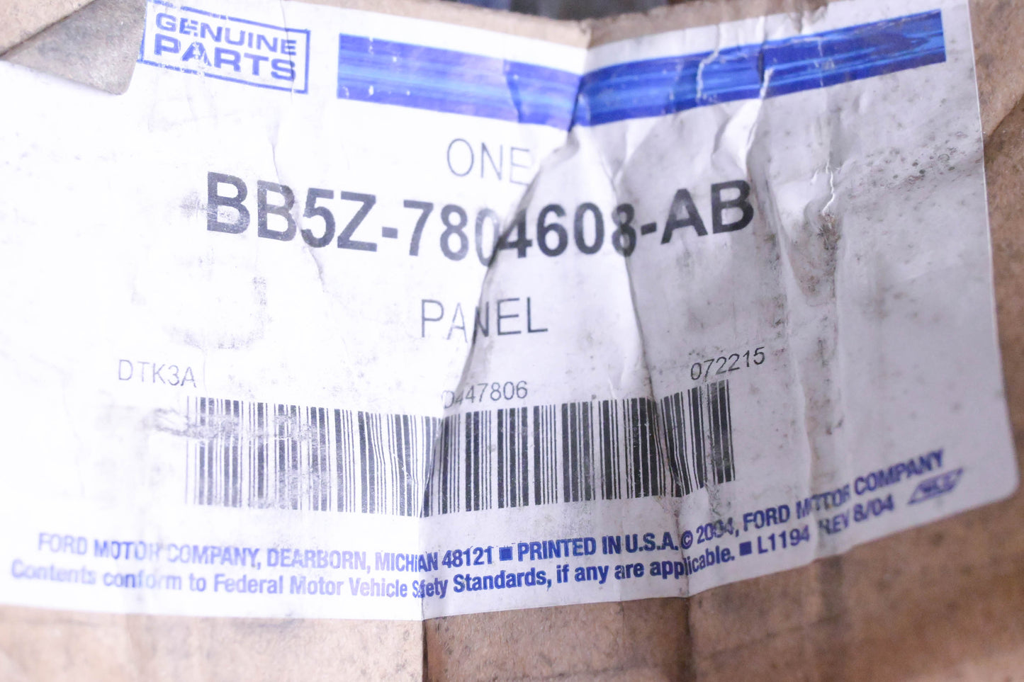 New OEM Ford BB5Z-7804608-AB Instrument Panel NOS