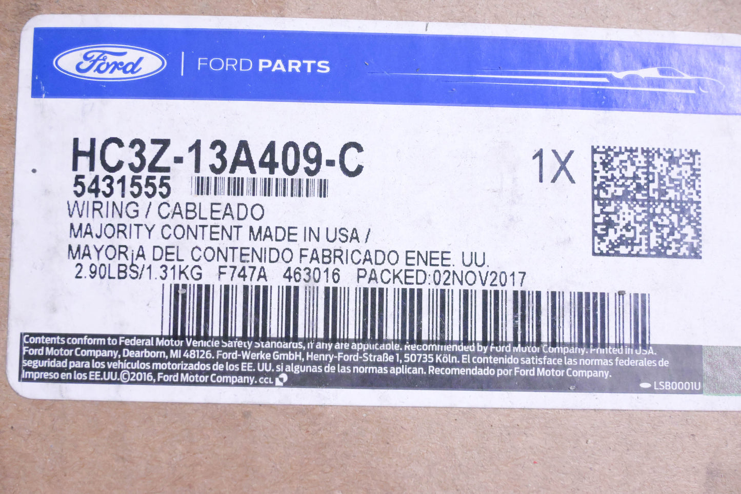 New OEM Ford HC3Z-13A409-C Wire Assembly NOS