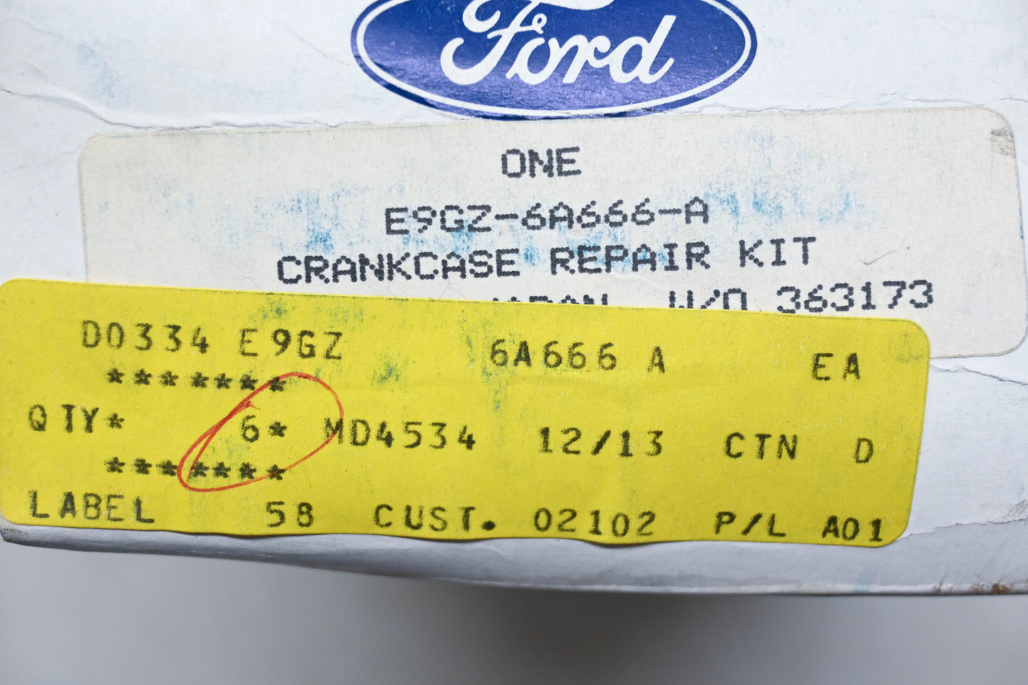 New OEM Ford E9GZ-6A666-A Crankcase Repair Kit NOS