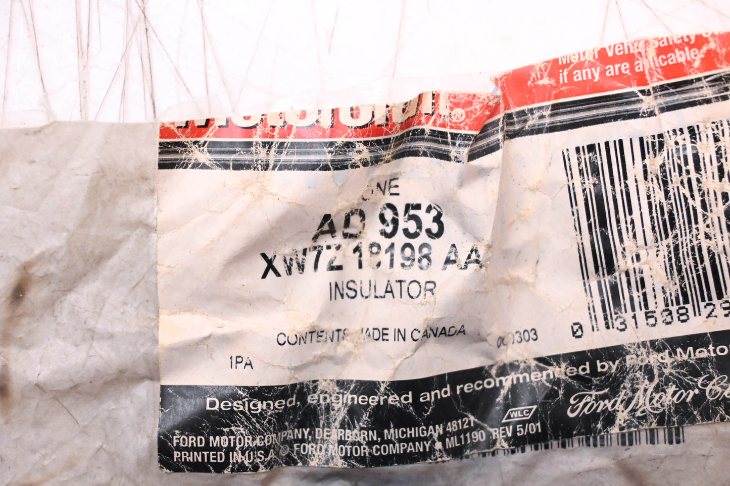 New OEM Motorcraft AD-953, XW7Z-18198-AA Insulator Kit NOS