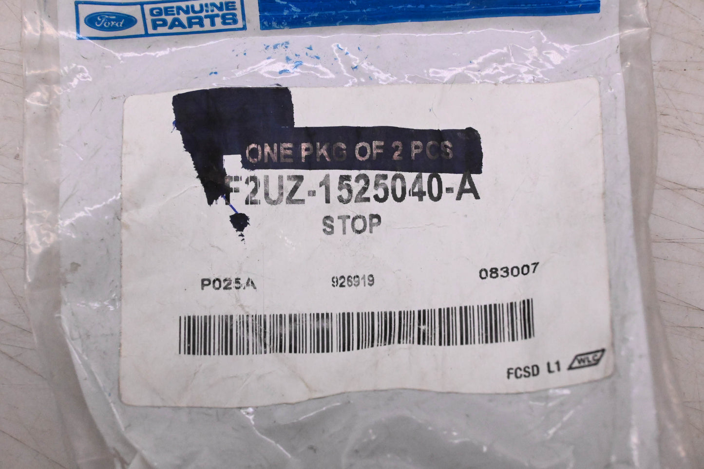 New OEM Ford F2UZ-1525040-A Sliding Door Upper Track Stop Assembly NOS