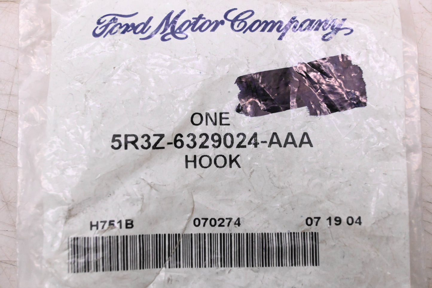 New OEM Ford 5R3Z-6329024-AAA Grey Interior Trim Coat Hook NOS