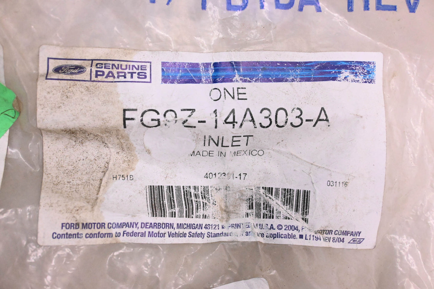 New OEM Ford FG9Z-14A303-A Inlet Hose Assembly NOS