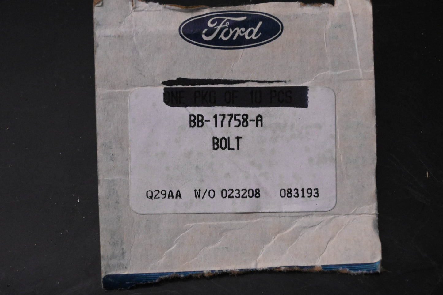 New OEM Ford BB-17758-A Bumper Bolt NOS
