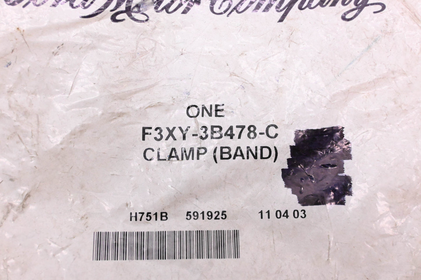 New OEM Ford F3XY-3B478-C Outer Boot Clamp Band NOS