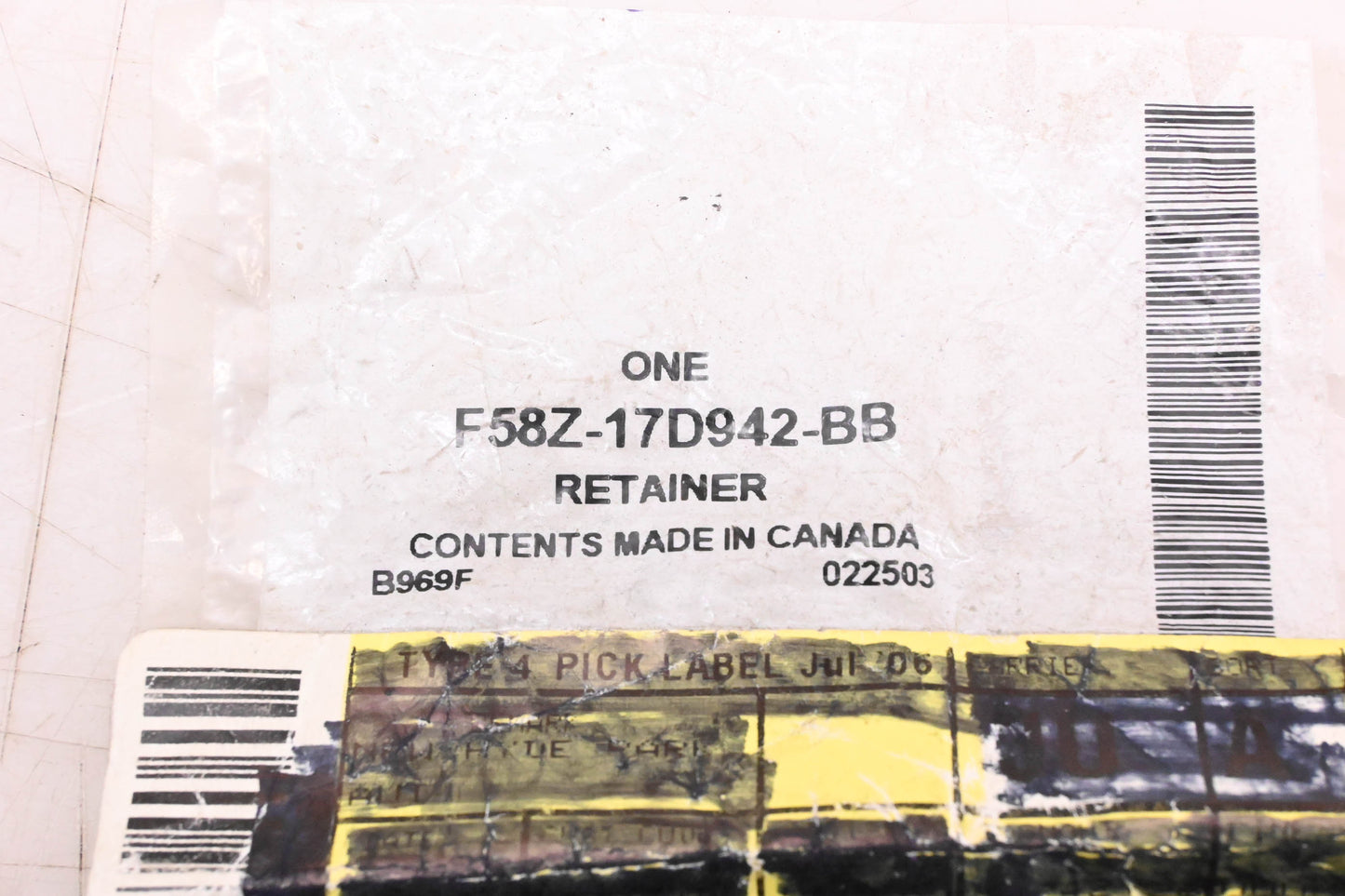 New OEM Ford F58Z-17D942-BB Retainer NOS