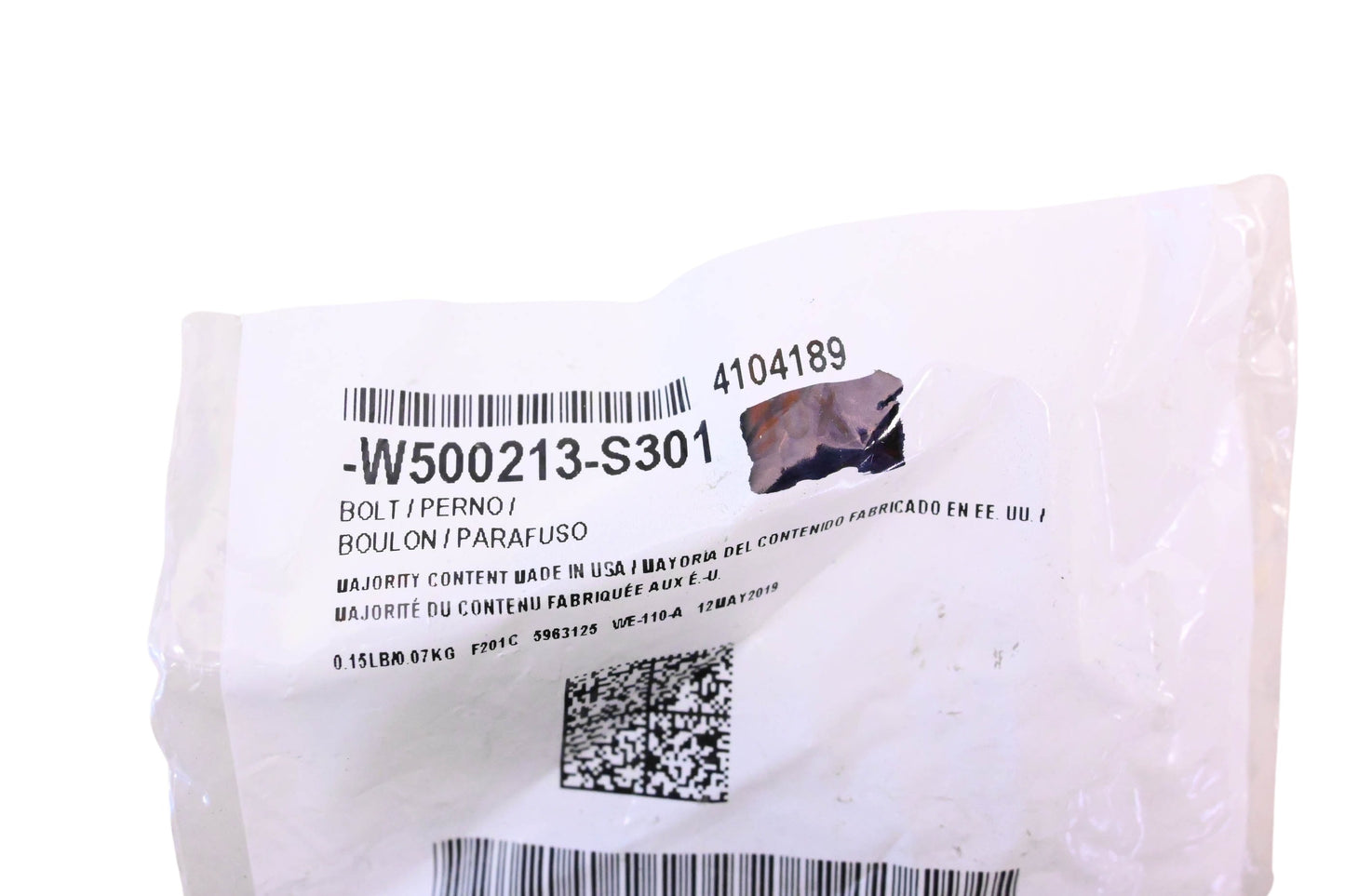 New OEM Ford W500213-S301, 4104189 Bolts Qty 4 NOS