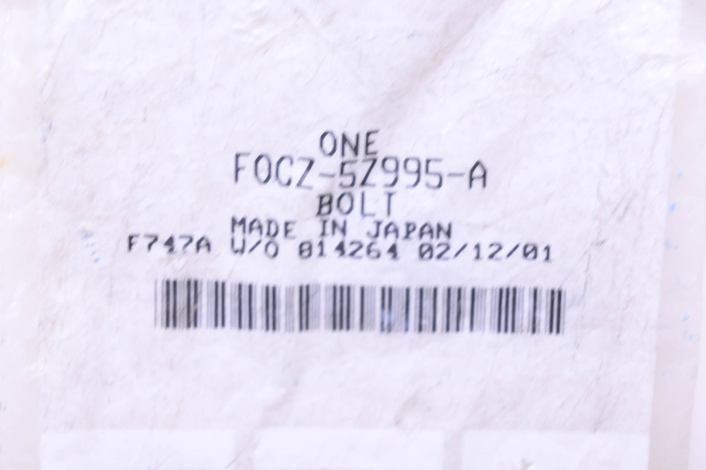 New OEM Ford F0CZ-5Z995-A, FOCZ-5Z995-A Control Trailing Arm Bolt NOS