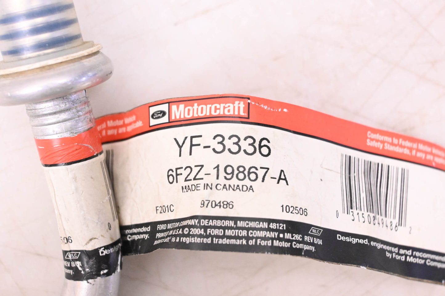 New OEM Motorcraft YF-3336, 6F2Z-19867-A AC Refrigerant Suction Hose NOS
