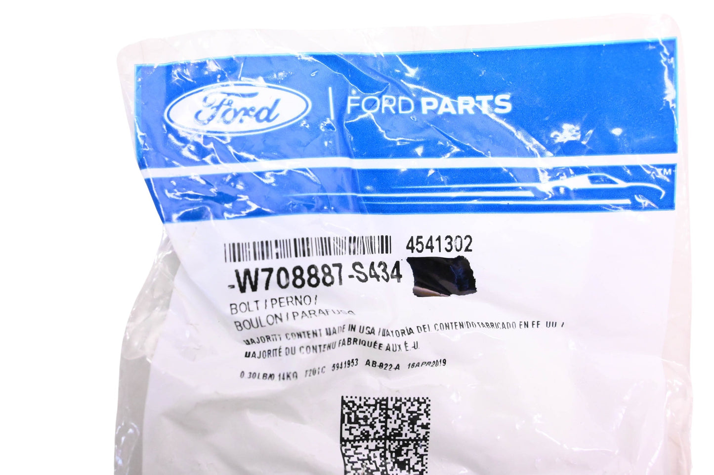 New OEM Ford W708887-S434, 4541302 Steering Wheel Bolt Assembly NOS