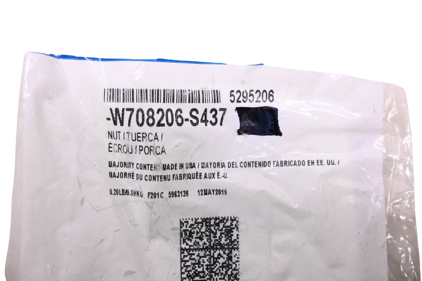New OEM Ford W708206-S437, 5295206 Nut & Grommet Assembly NOS