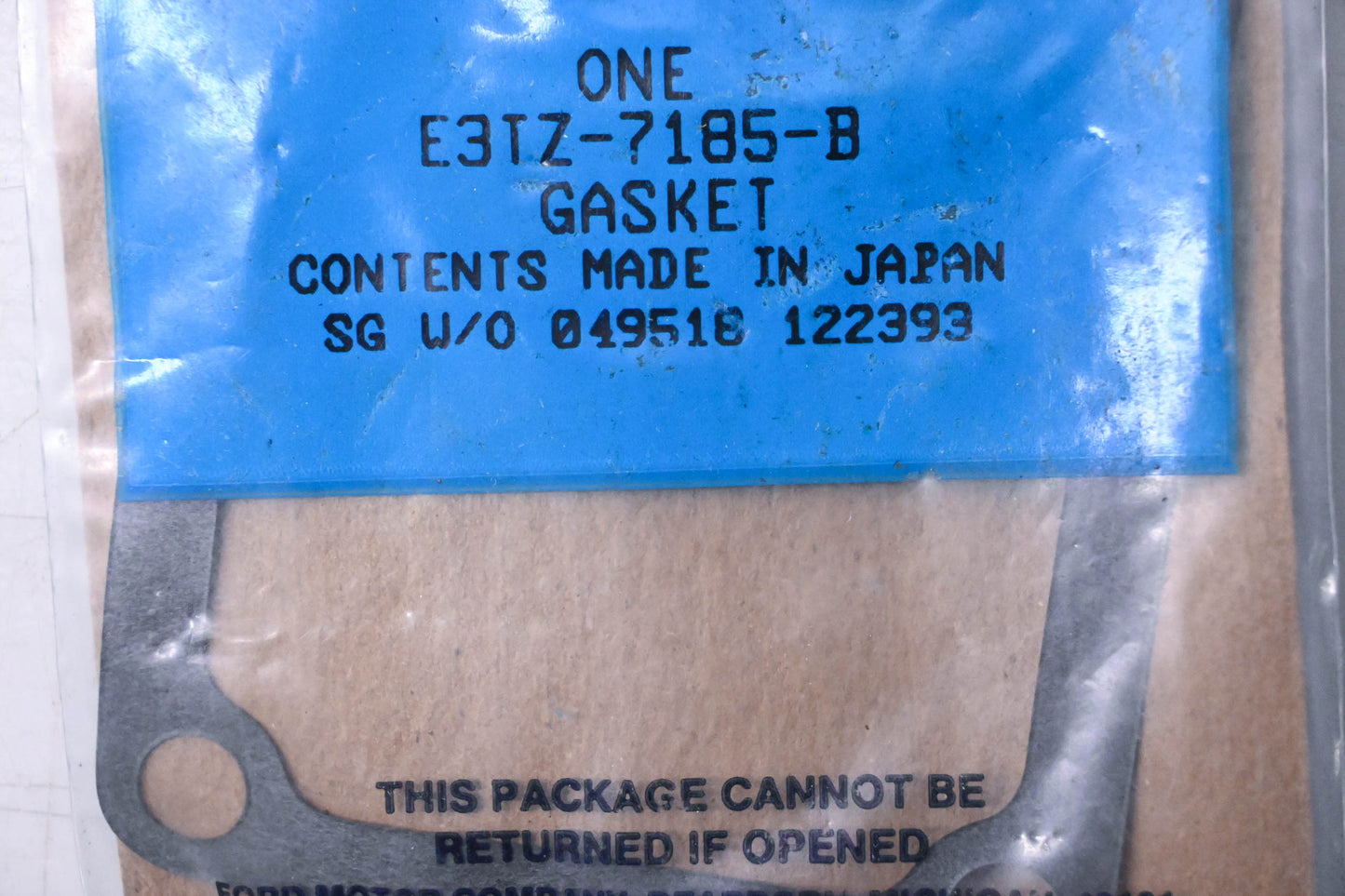 New OEM Ford E3TZ-7185-B Shift Control Gasket NOS