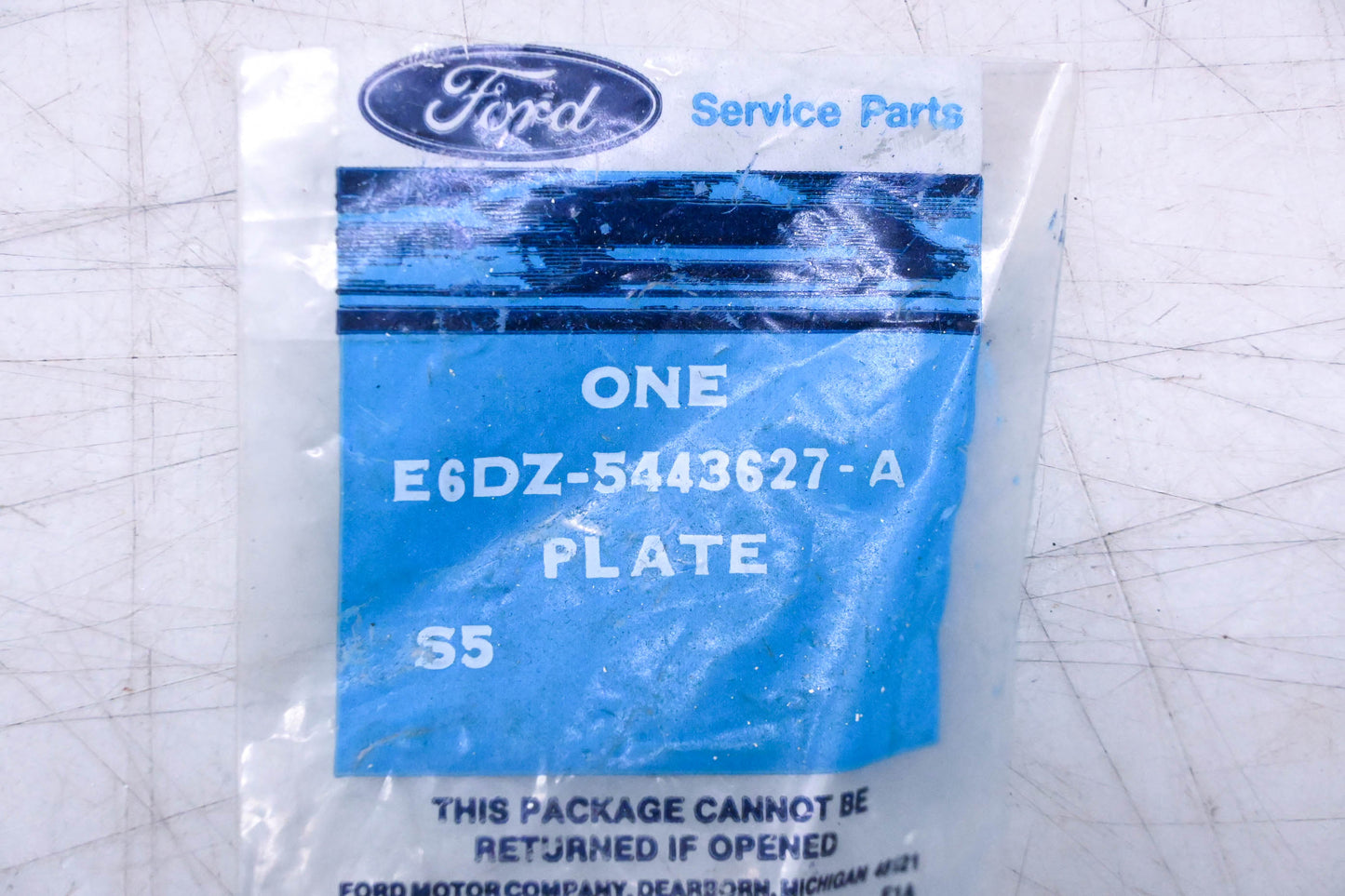 New OEM Ford E6DZ-5443627-A Trunk Lid Lock Cylinder Plate NOS