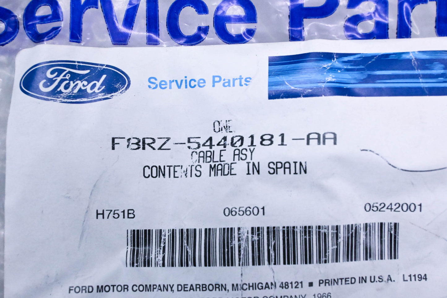 New OEM Ford F8RZ-5440181-AA Control Cable Assembly NOS