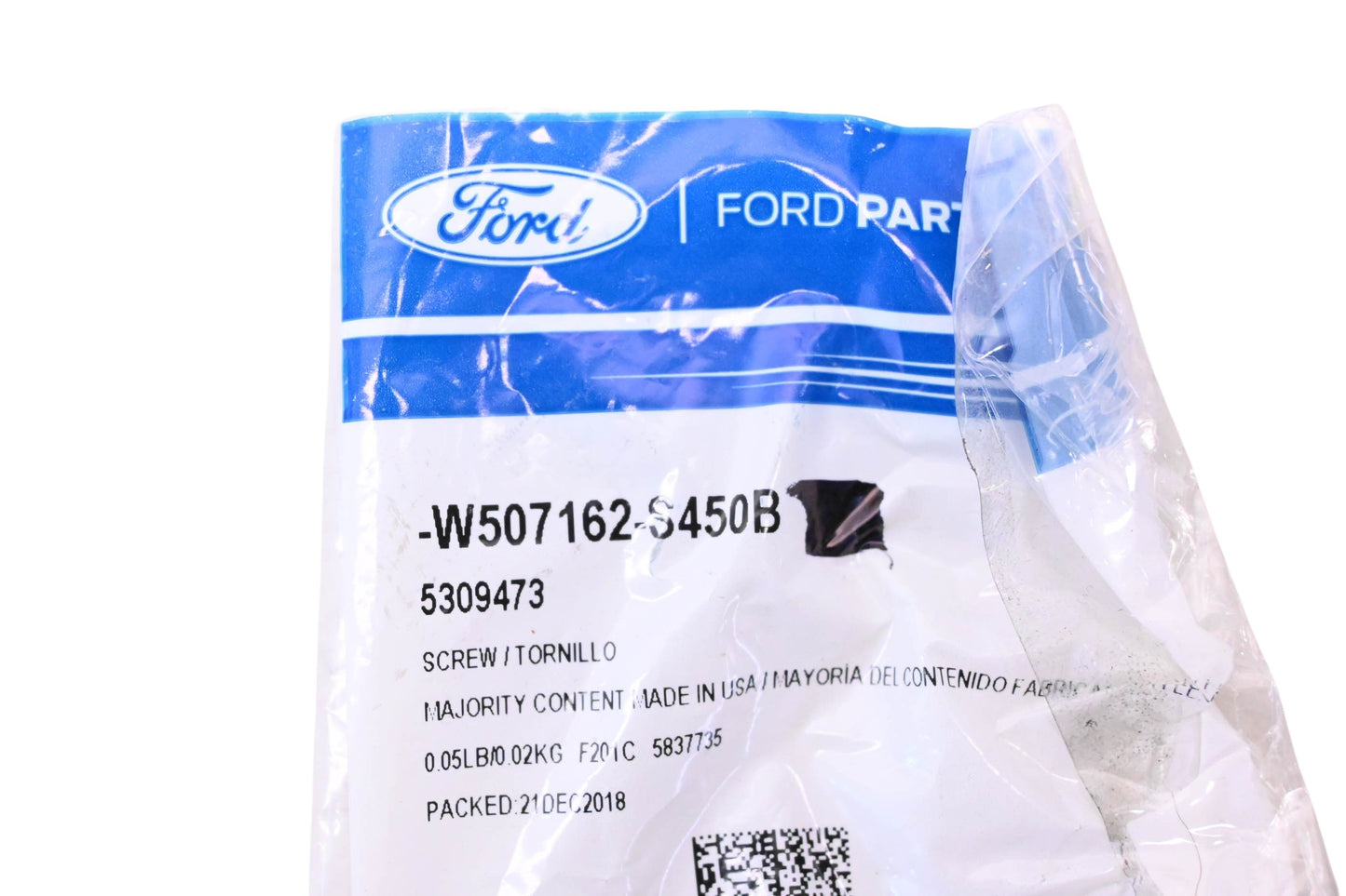 New OEM Ford W507162-S450B, 5309473 Front Bumper Reinforcement Screw NOS