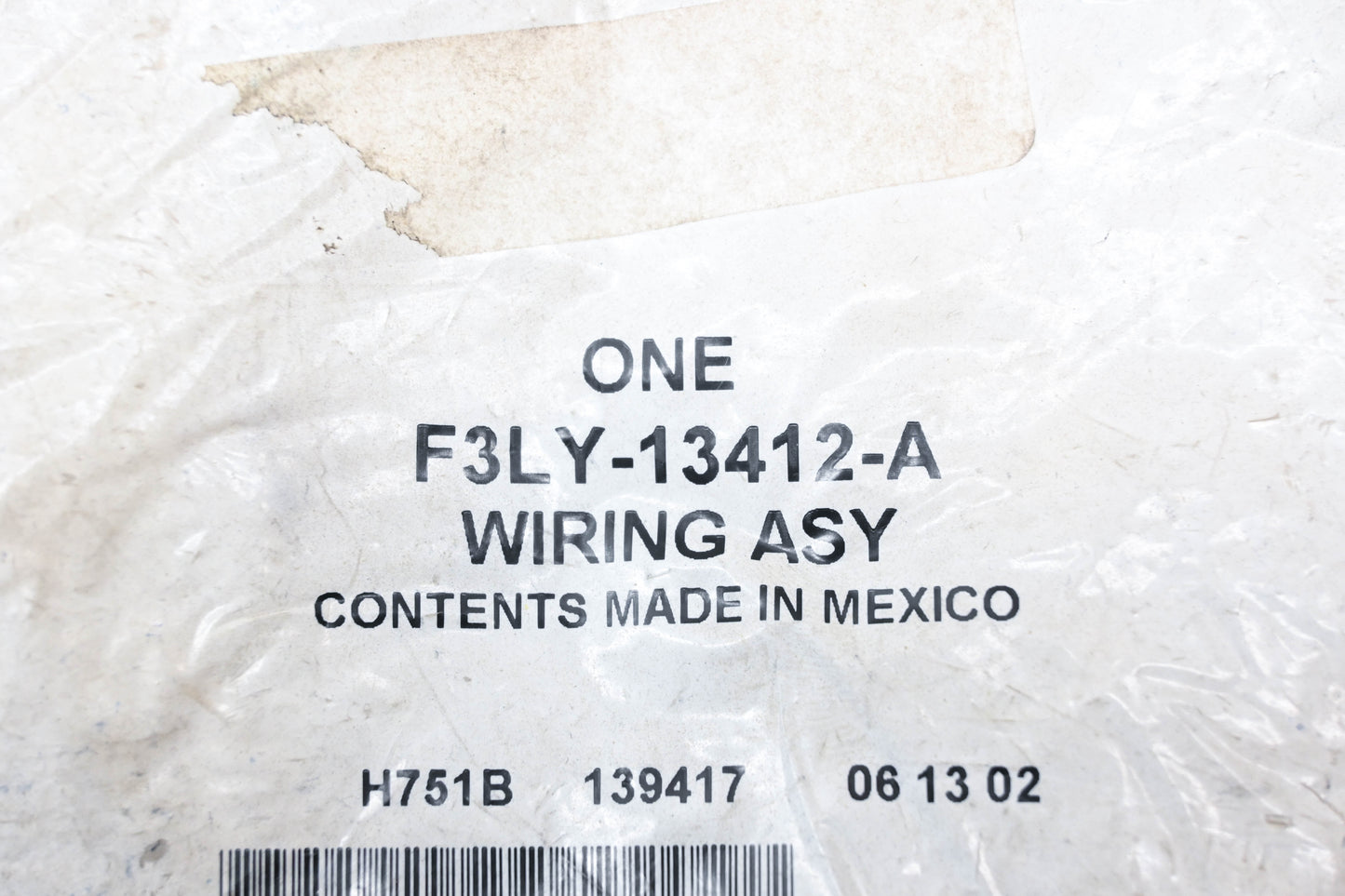 New OEM Ford F3LY-13412-A Lamp Socket & Wiring Assembly NOS