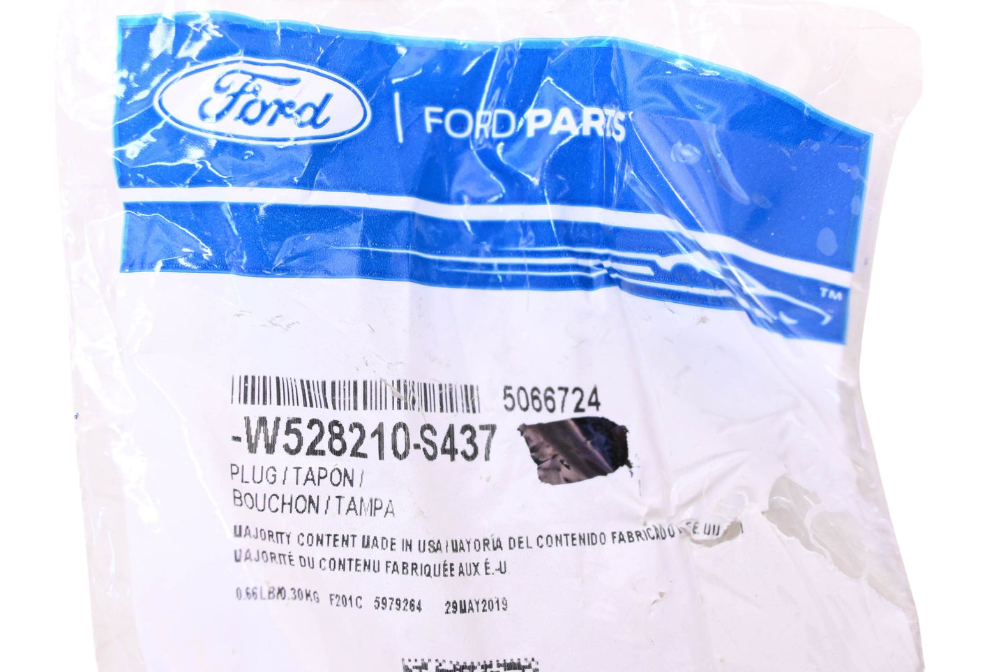 New OEM Ford W528210-S437, 5066724 Upper Oil Pan Plug NOS