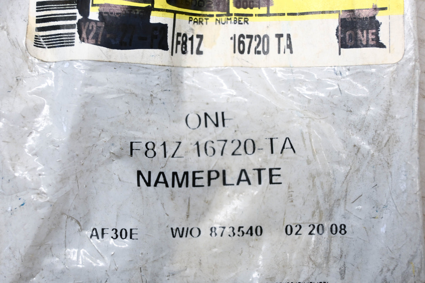 New OEM Ford F81Z-16720-TA F-450 XLT Super Duty Nameplate NOS