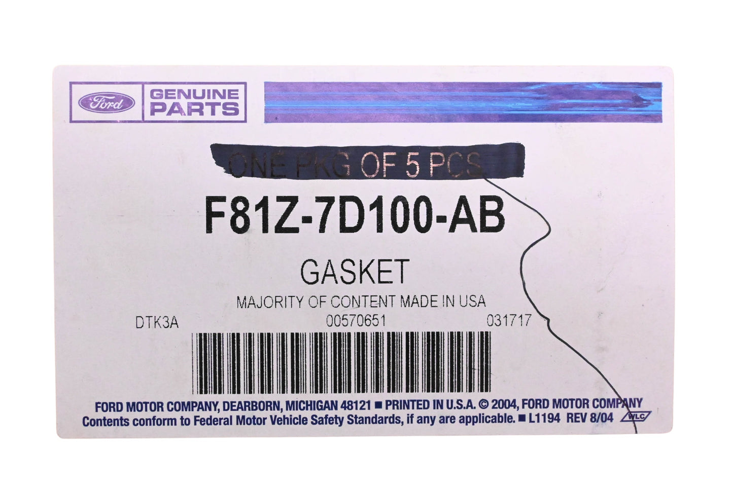 New OEM Ford F81Z-7D100-AB Automatic Transmission Valve Body Gasket NOS