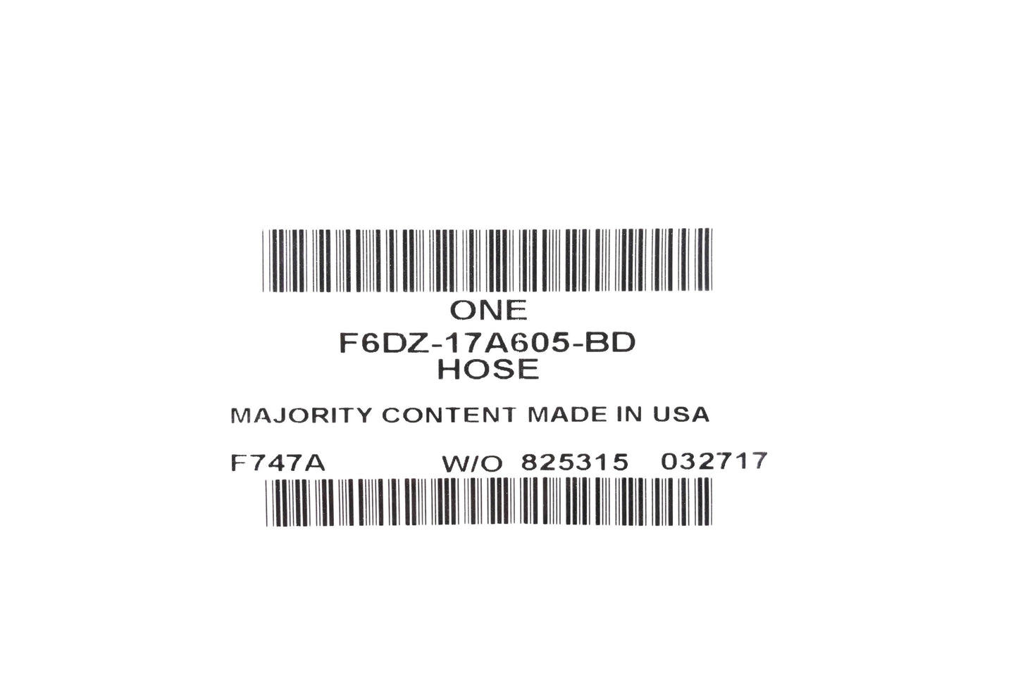 New OEM Ford F6DZ-17A605-BD Windshield Washer Hose Assembly NOS
