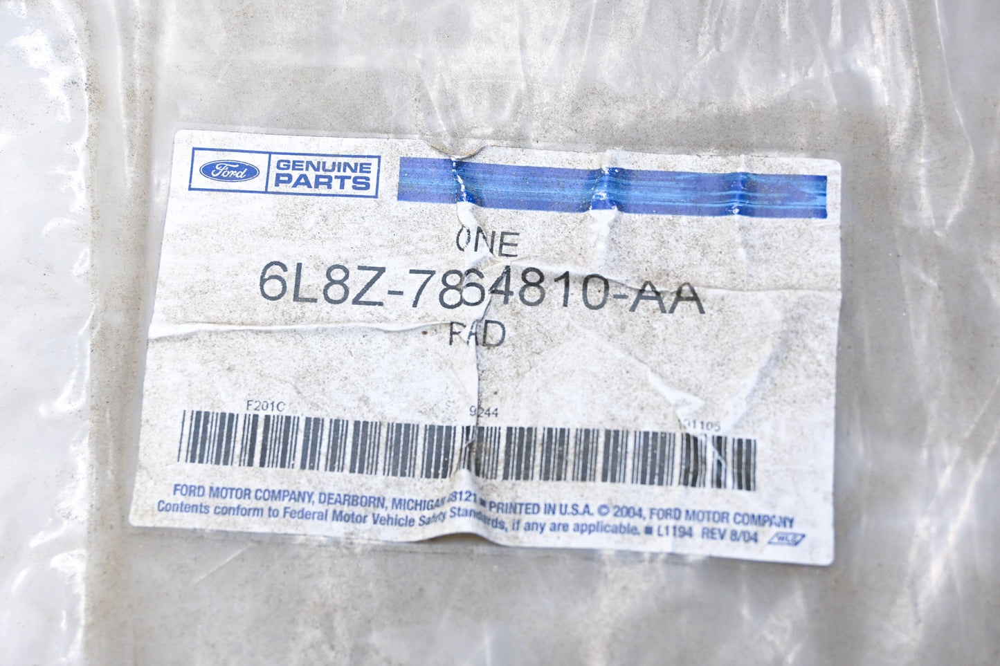 New OEM Ford 6L8Z-7864810-AA Seat Back Cushion Pad Assembly NOS