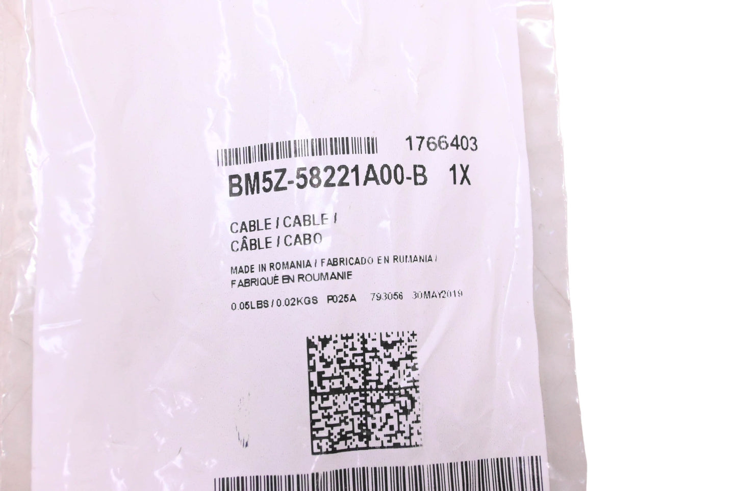 New OEM Ford BM5Z-58221A00-B, 1766403 Cable Assembly NOS