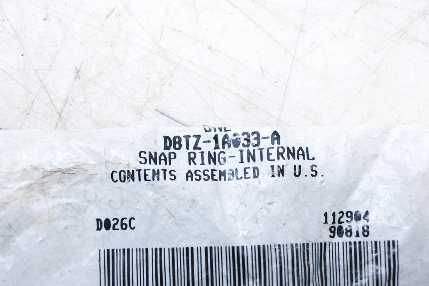 New OEM Ford D8TZ-1A033-A Internal Snap Retaining Ring NOS