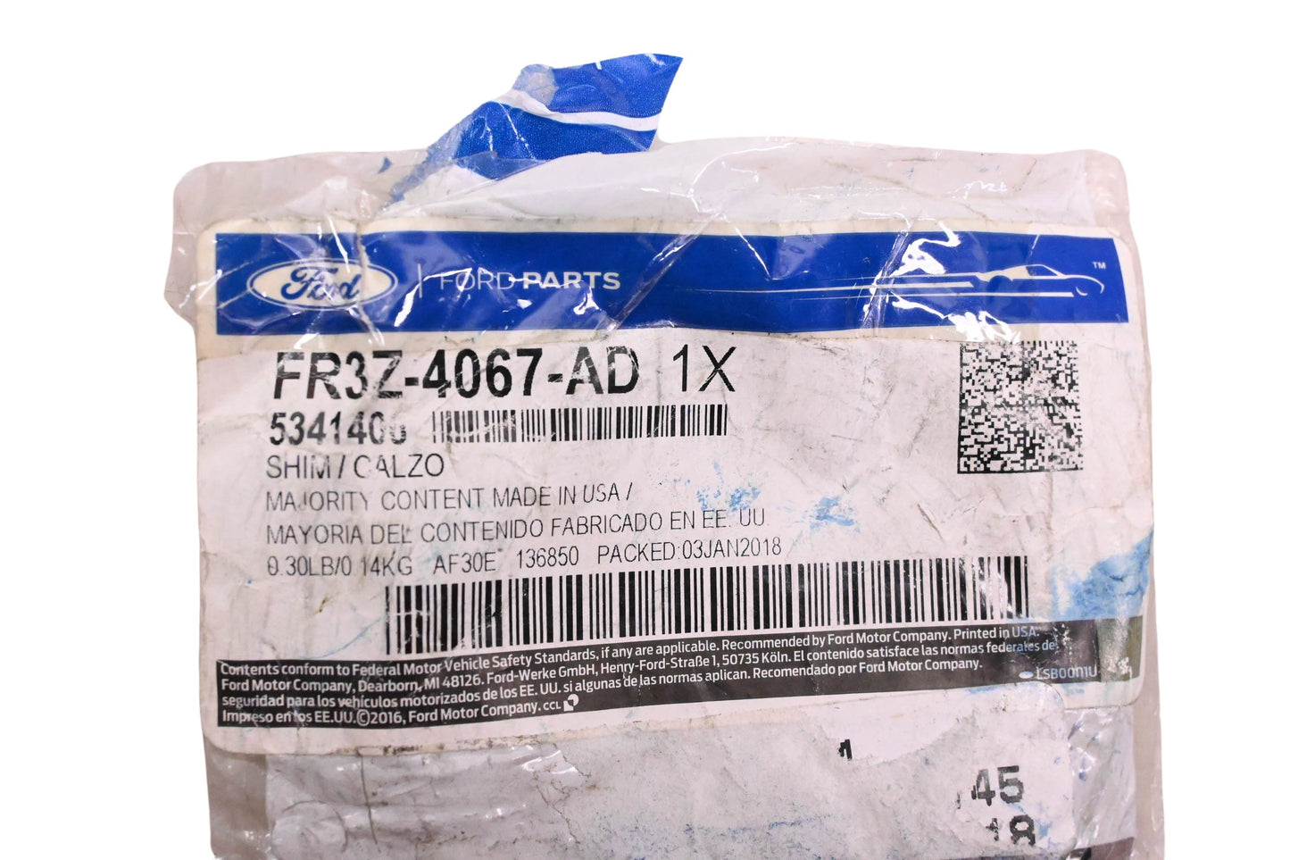 New OEM Ford FR3Z-4067-AD, 5341400 Shim NOS