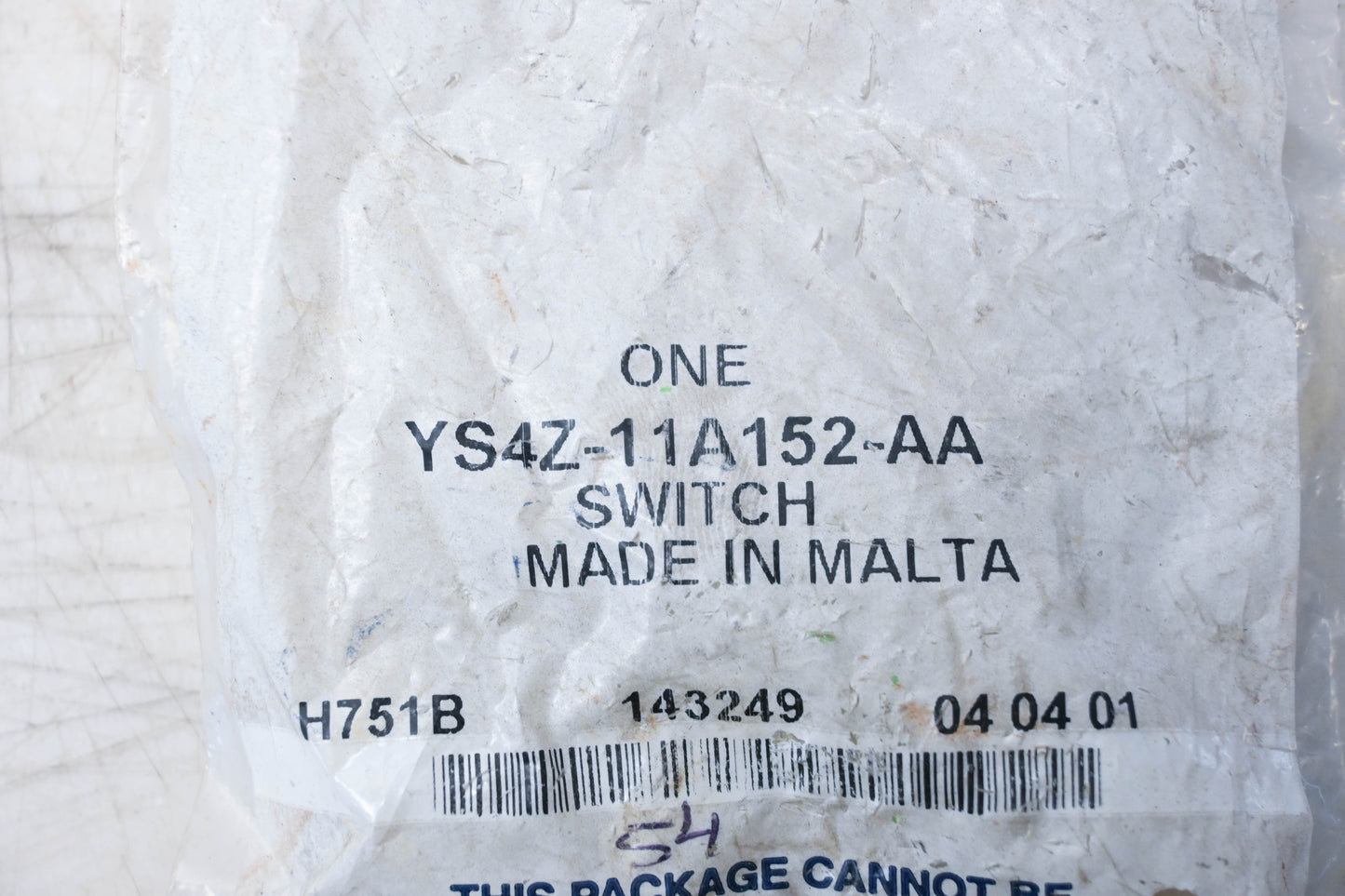 New OEM Ford YS4Z-11A152-AA Clutch Pedal Position Switch Assembly NOS