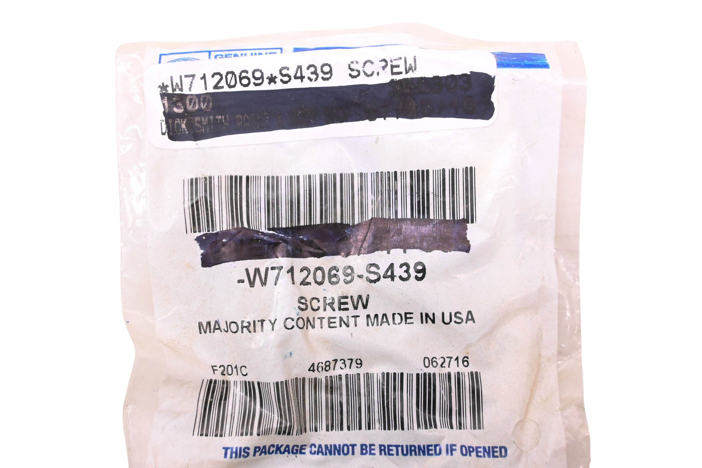 New OEM Ford W712069-S439 Screw & Washer Assembly NOS