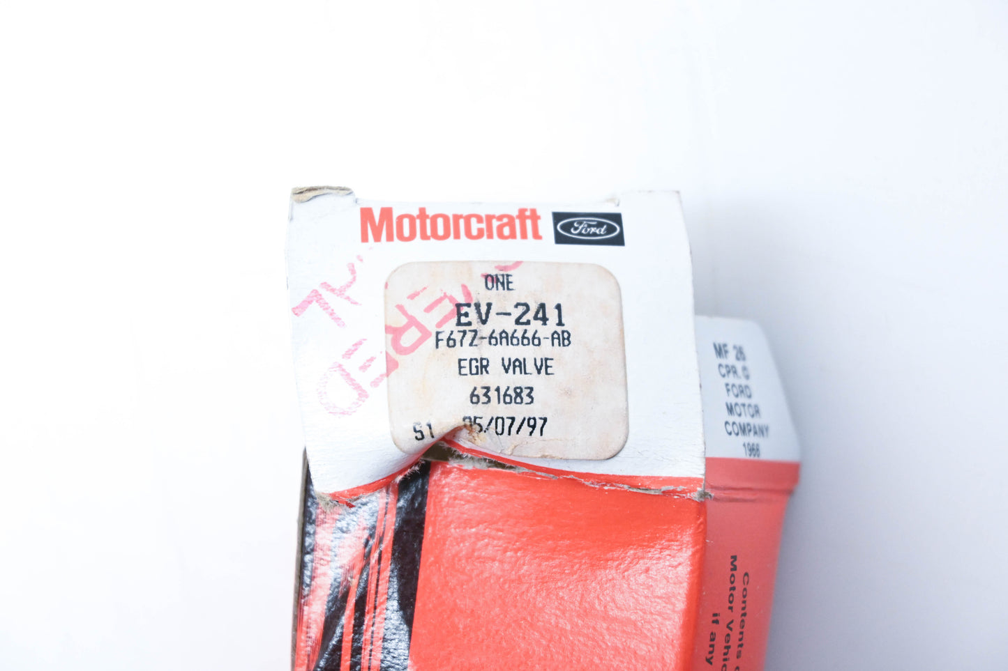 New OEM Motorcraft EV-241, F67Z-6A666-AB PCV Valve Assembly NOS