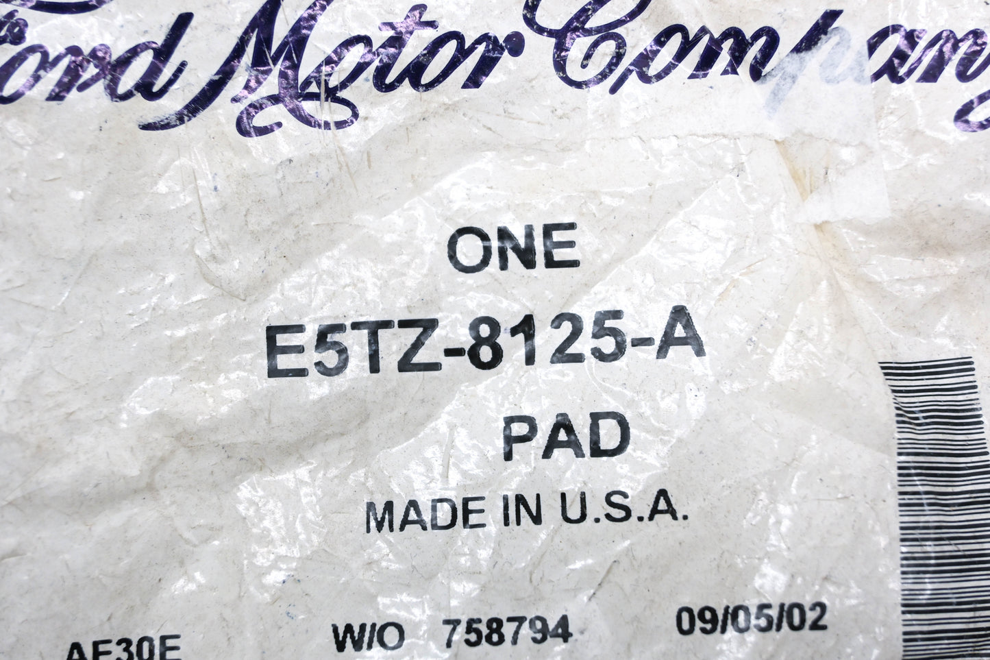 New OEM Ford E5TZ-8125-A Pad NOS