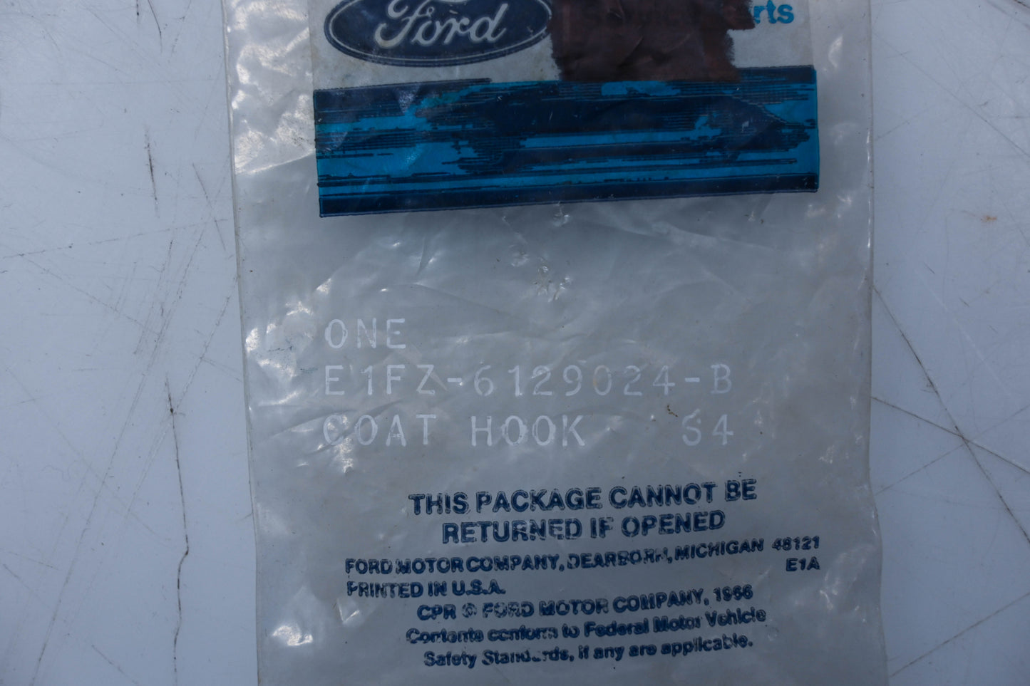 New OEM Ford E1FZ-6129024-B Interior Coat Hook NOS