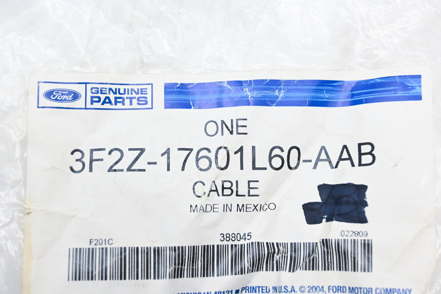 New OEM Ford 3F2Z-17601L60-AAB Seat Back Release Cable Assembly NOS