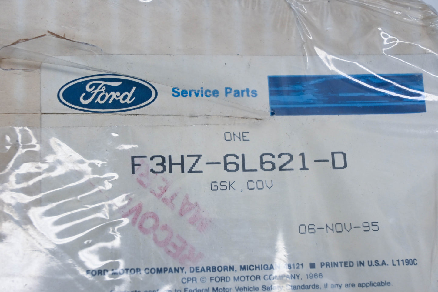 New OEM Ford F3HZ-6L621-D Oil Cooler Cover Gasket NOS