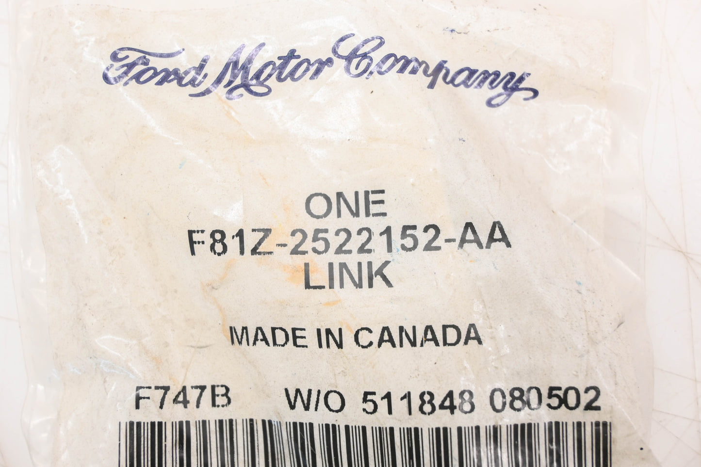 New OEM Ford F81Z-2522152-AA Right Side Rear Door Control Rod NOS