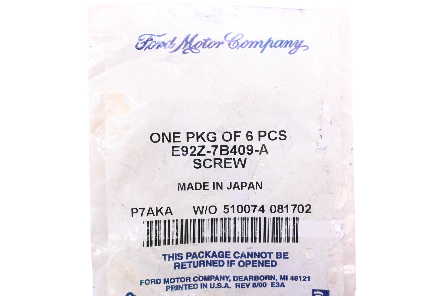 New OEM Ford E92Z-7B409-A Screws Qty 6 NOS