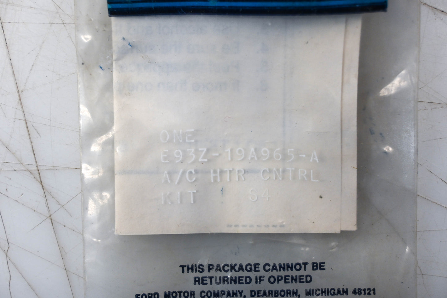 New OEM Ford E93Z-19A965-A AC Control Decal Kit NOS