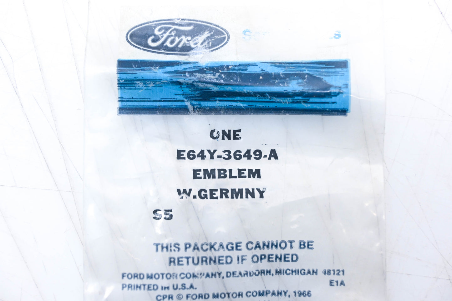 New OEM Ford E64Y-3649-A Mercury Center Steering Wheel Emblem NOS