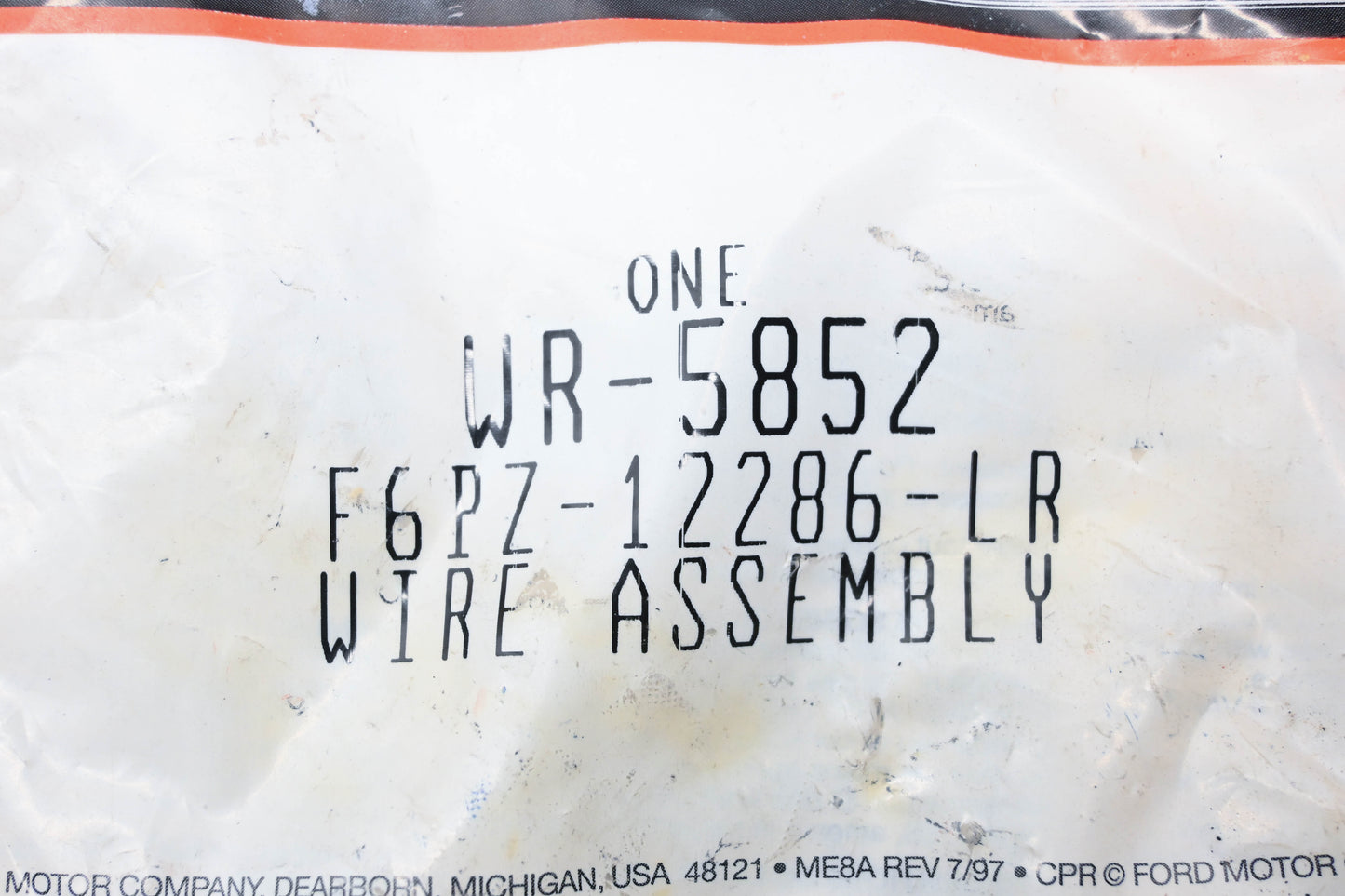 New OEM Motorcraft WR-5852, F6PZ-12286-LR Wire Assembly NOS