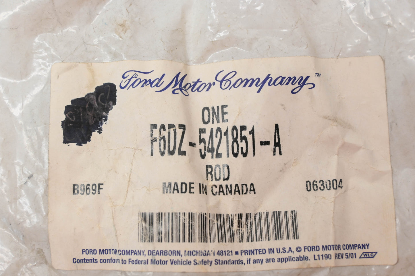 New OEM Ford F6DZ-5421851-A Door Latch Rod NOS