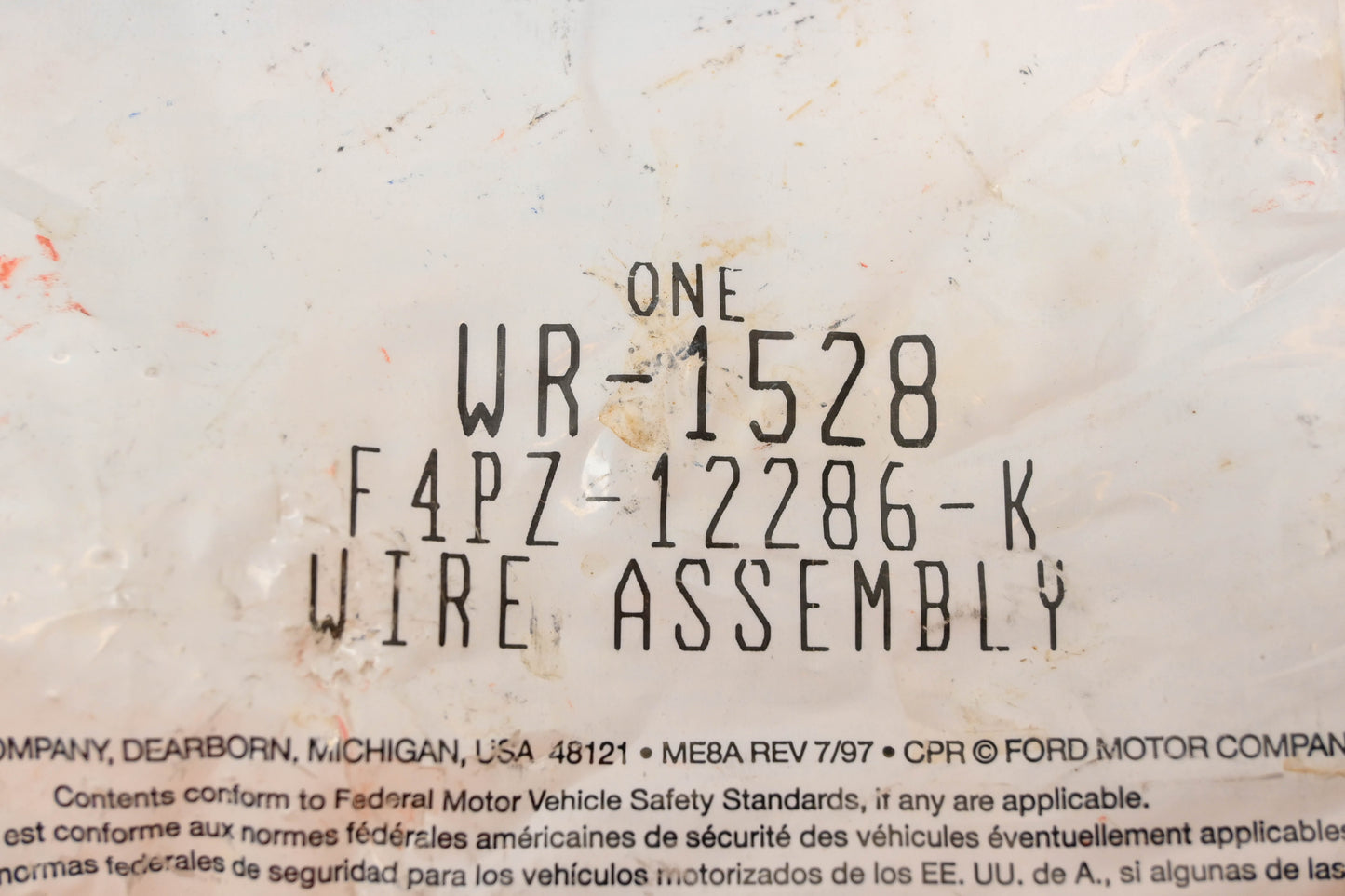 New OEM Motorcraft WR-1528, F4PZ-12286-K Spark Plug Wire Assembly NOS