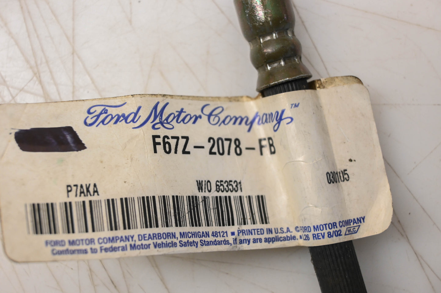 New OEM Ford F67Z-2078-FB Front Left Hydraulic Brake Hose Assembly NOS