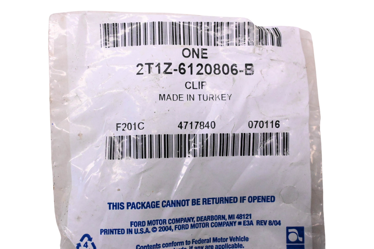 New OEM Ford 2T1Z-6120806-B Wheel Opening Molding Retainer Clip NOS