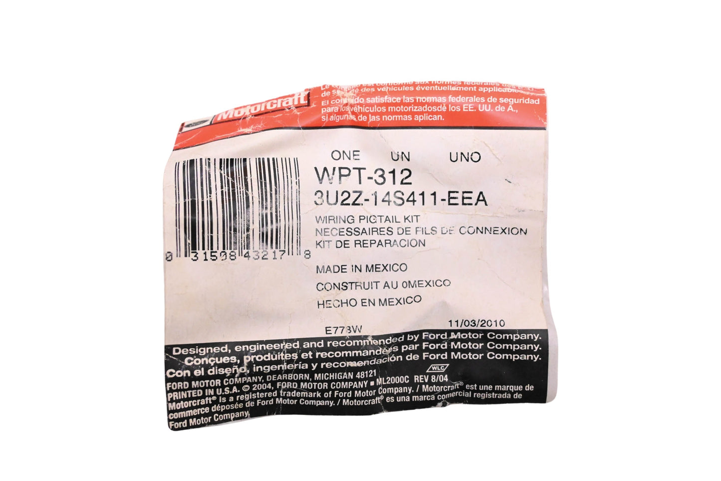 New OEM Motorcraft WPT-312, 3U2Z-14S411-EEA Wire Assembly Kit NOS